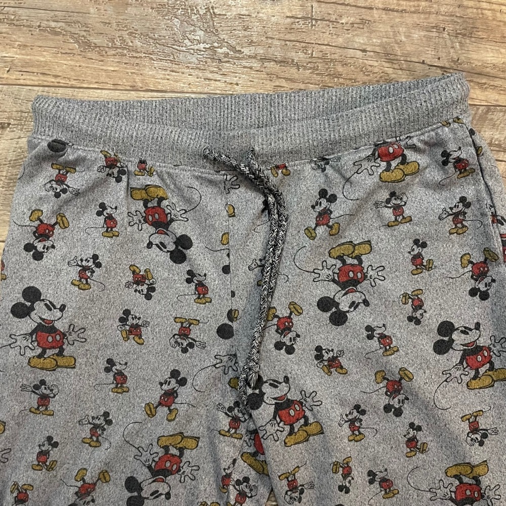 Disney Mickey Mouse Gray‎ All Over Print Sleepwear Joggers Unisex Medium